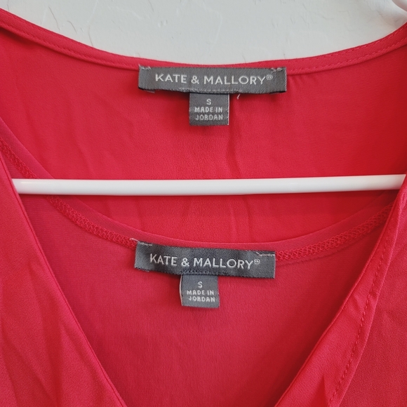 Kate & Mallory Semi Sheer Overlay Red Sleeveless Dress Women's Size Small - Picture 7 of 10